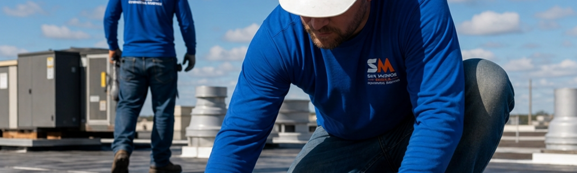 Firefly-Gemini-Flash-remove-the-bucket-992955-1-.png Commercial roofing contractors on flat rooftop | San Marcos roofing crew